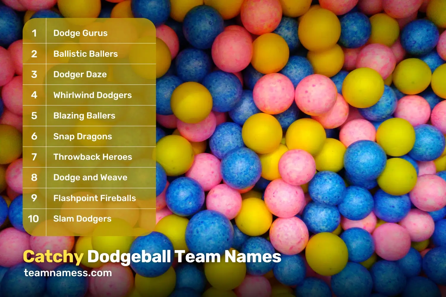 Catchy Dodgeball Team Names