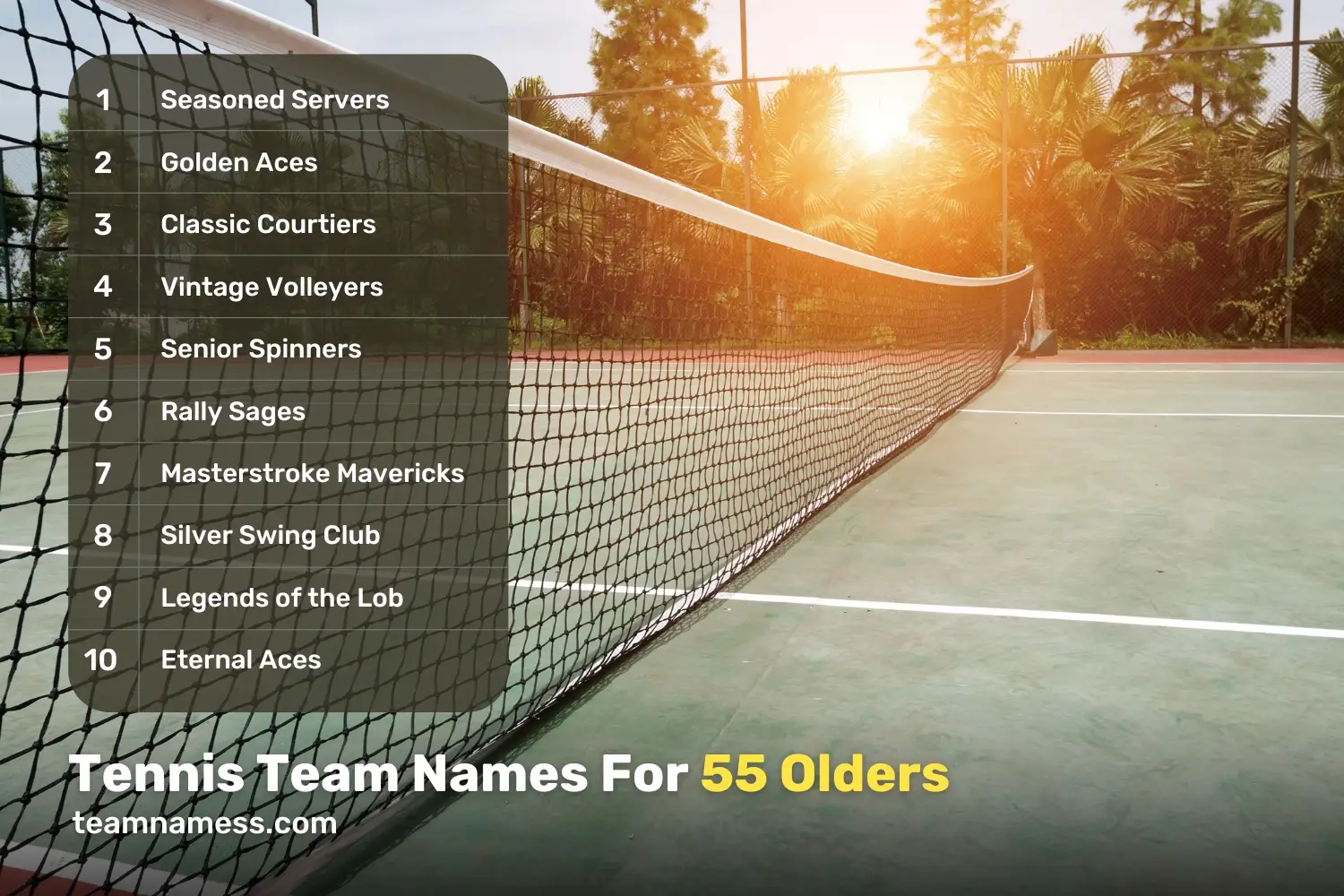Tennis Team Names For 55 Olders