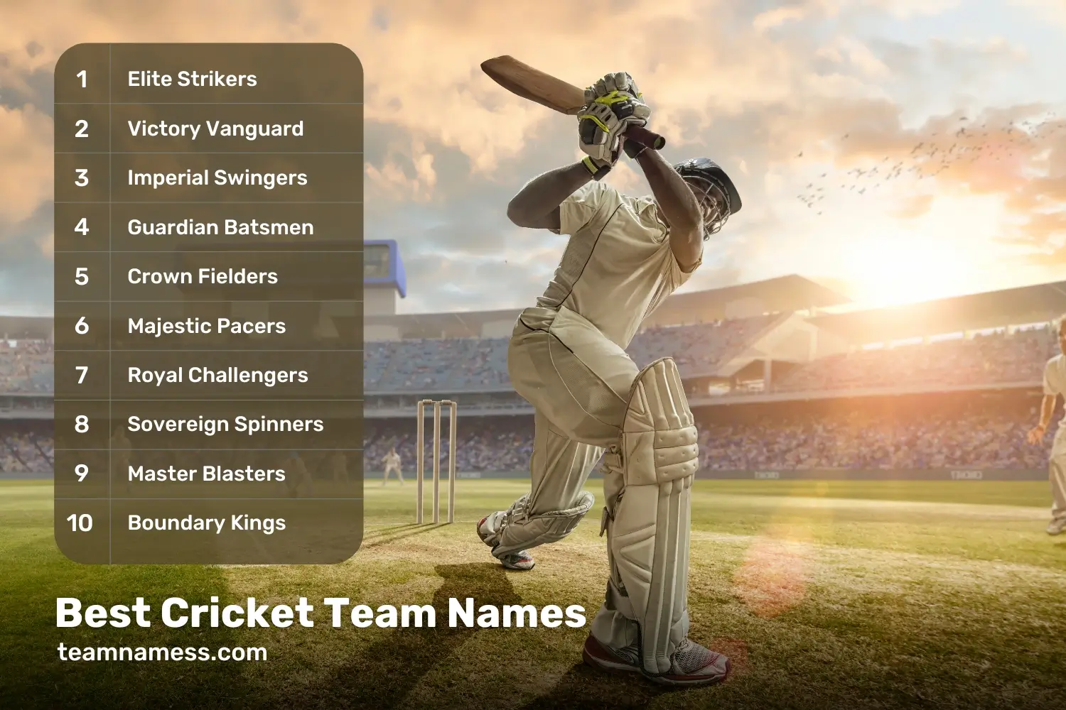 Best Cricket Team Names